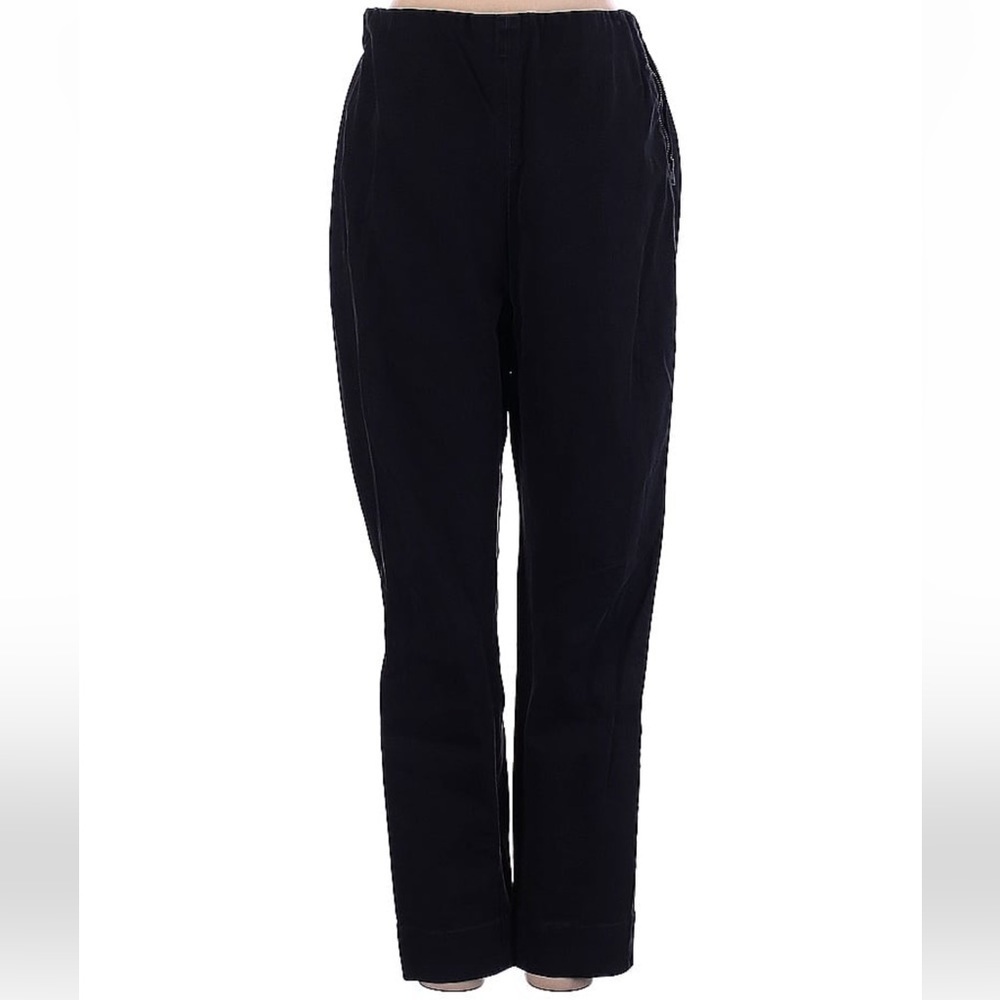 Everlane black pull on elastic waist pants straight leg size 2